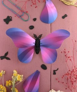 3D-Bastelset DIY - Bastelset Giant Silk Schmetterling In Pink Lila
