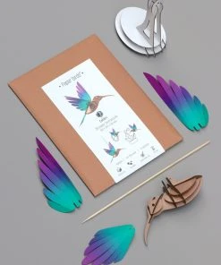 3D-Bastelset DIY - Bastel - Set - Kolibri - Grün Lila DIY - Bastelsets