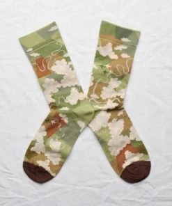 Bonne Maison Grüne Motivsocken Mit Wolken Und Flugzeugen SALE