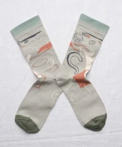 Bonne Maison Motivsocken - Celadon Landslide