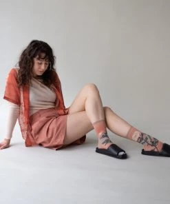 Bonne Maison Motivsocken Chrysantheme