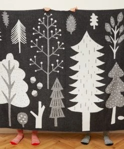 Donna Wilson Forest - Schwarz Weiße Lammwolldecke