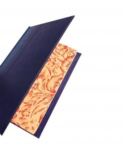 Nauli SALE Kleiner Wochenkalender Dunkelblau Mit Orangenen Blumen Auf Dem Vorsatzpapier